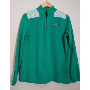 Vineyard Vines Green and Blue Stripe Shep Pullover